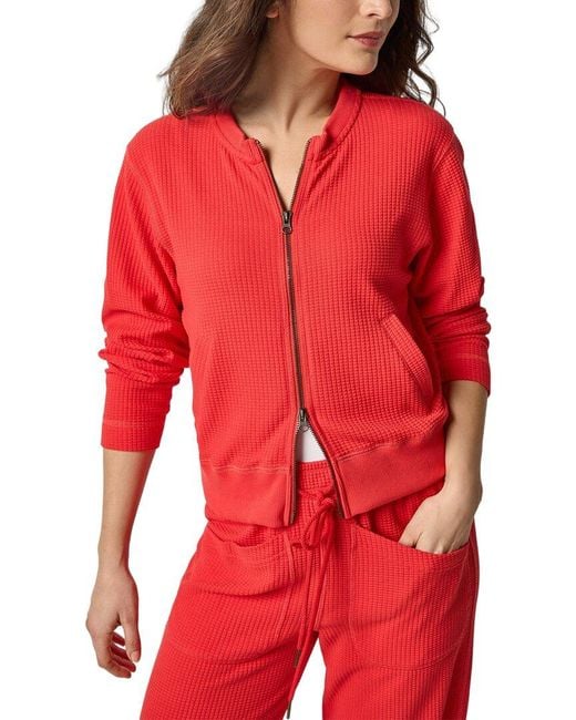 Lilla P Red Bomber Zip Cardigan