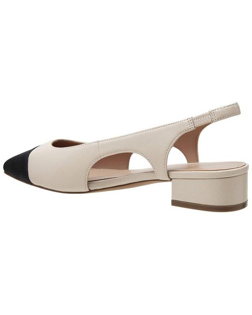 Linea Paolo White Charley-L Leather Slingback Flat