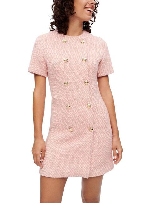 Maje Pink Wool-blend Dress