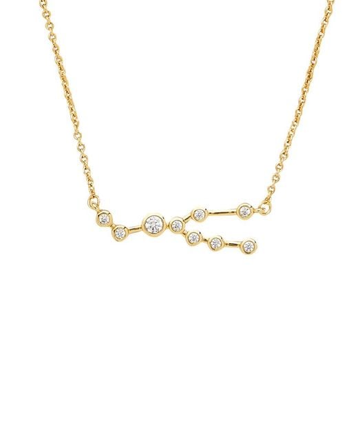 Sterling Forever Metallic When Stars Align Constellation Sign 14K Plated Cz Necklace