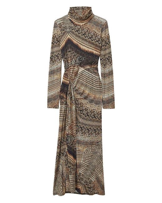 Reiss Natural Naomi Italian Printed Dress