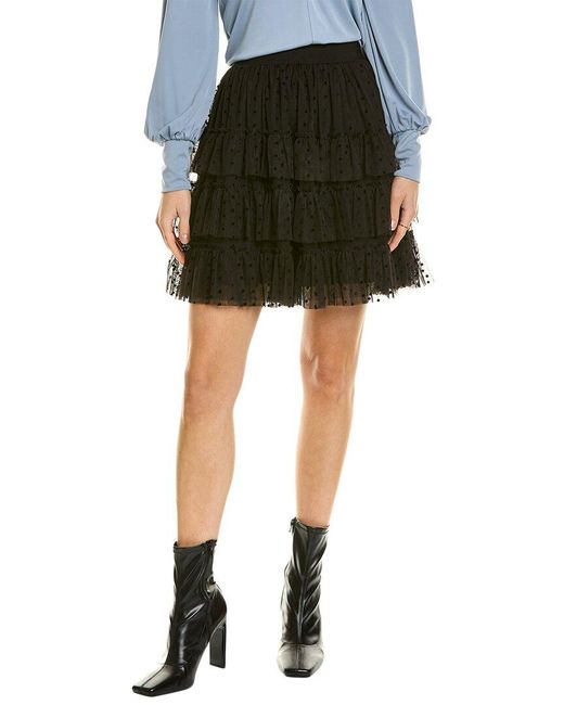Boden Black Ruffle Tulle Mini Skirt