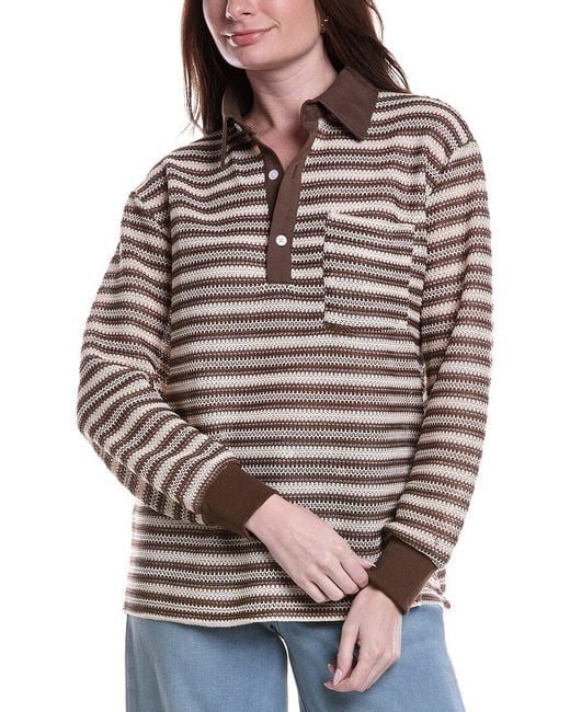 SERENETTE Gray Polo Sweater