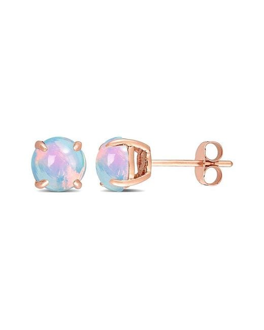 Rina Limor White 10k Rose Gold 1.80 Ct. Tw. Ethiopian Opal Studs