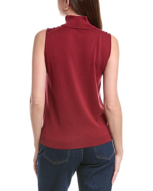 Lafayette 148 New York Red Turtleneck Shell