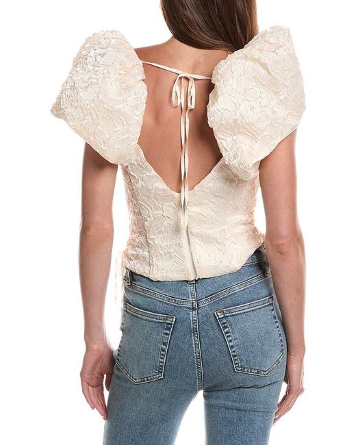 For Love & Lemons Blue Frosted Organza Top