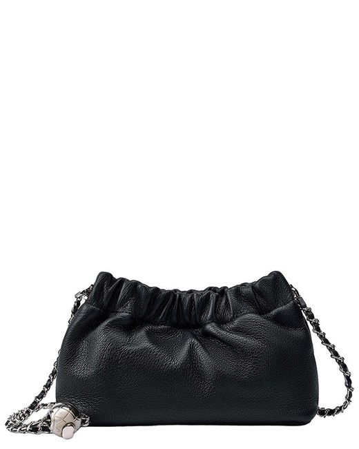 Adele Berto Black Leather Bucket Bag