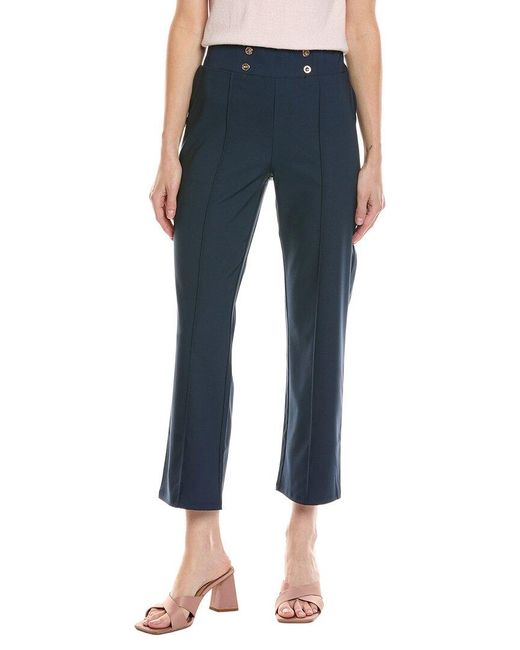 Stella Parker Blue Flora Crop Pant