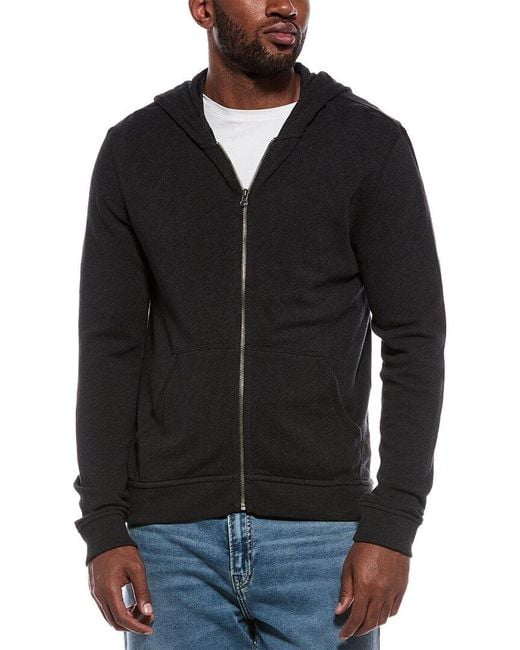 ATM Black French Terry Zip Hoodie for men