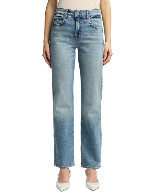 7 For All Mankind Embellished Calie Straight Ankle in Dance With Crys