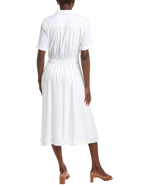 Nanette Lepore White Linen-Blend Midi Dress