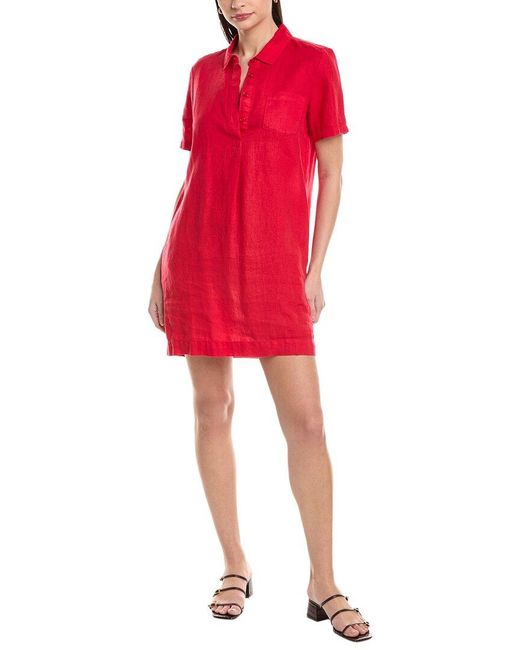 Michael Stars Red Ola Linen Utility Dress