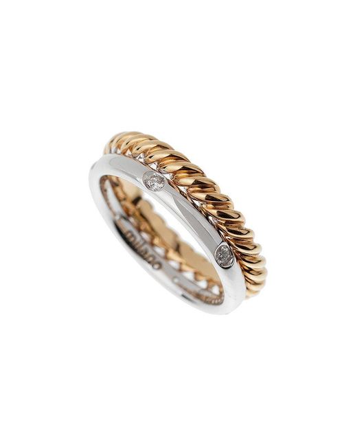 Pomellato Metallic 18K 0.15 Ct. Tw. Diamond Woven Ring (Authentic Pre-Owned)