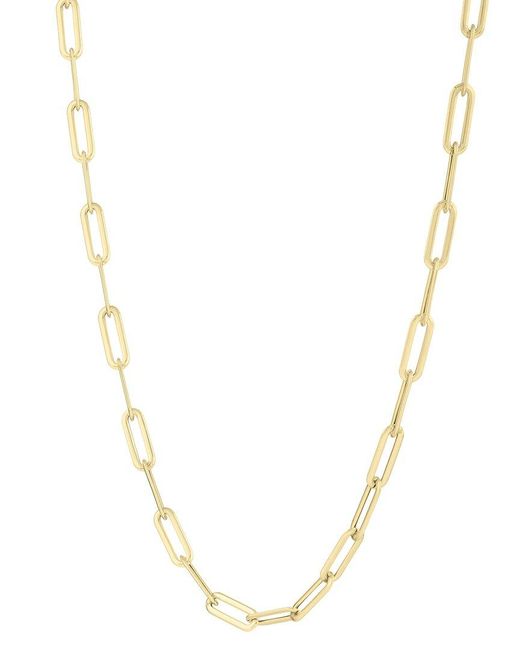 Italian Gold Natural 14K Paperclip Necklace