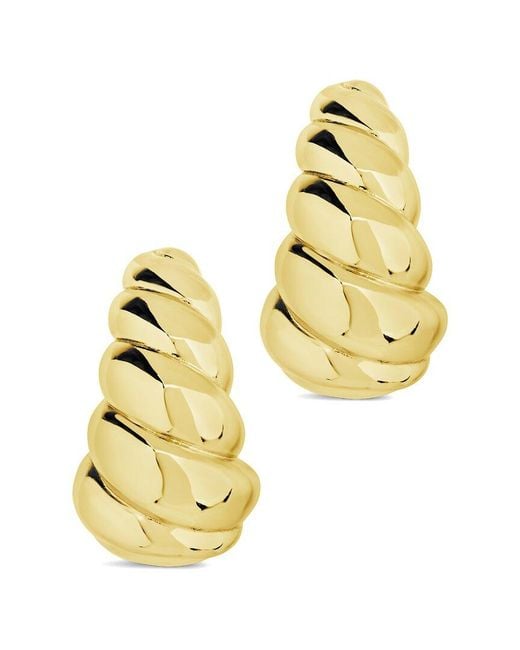 Sterling Forever Metallic 14k Plated Bobine Studs