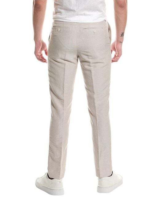Ted Baker Gray Lancet Slim Fit Linen & Wool-blend Trouser for men