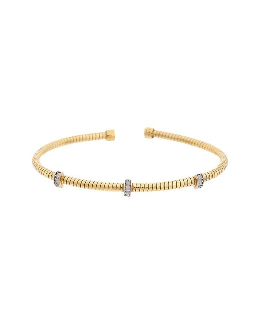 Meshmerise White 18K Over 0.10 Ct. Tw. Diamond Bangle Bracelet