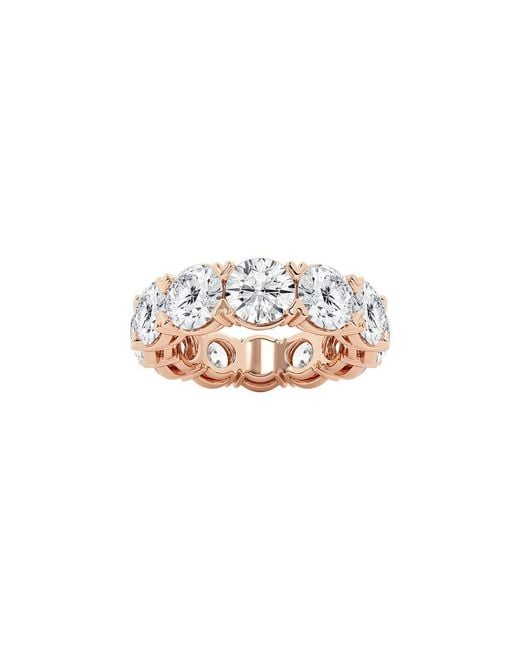 Lab Grown Diamonds White 14K Rose 10.00 Ct. Tw. Lab Grown Diamond Eternity Ring