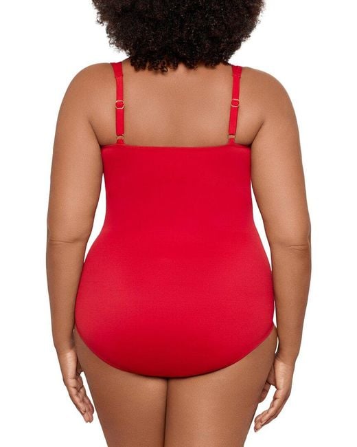 Miraclesuit Red Solid Sanibel One-Piece