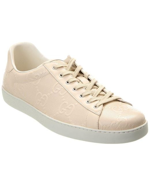 Gucci Natural Interlocking G Leather Sneaker for men
