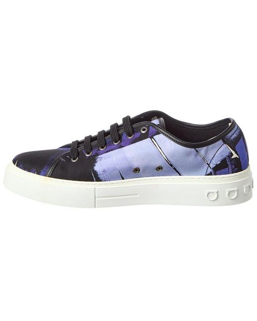 Ferragamo Blue Canvas Sneaker for men
