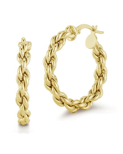 Chloe and Madison Metallic 14K Over Rope Chain Hoops