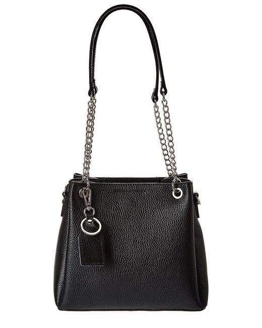 Italian Leather Black Top Handle Tote