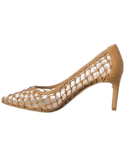 Ferragamo Metallic Ilary N70 Mesh & Leather Pump