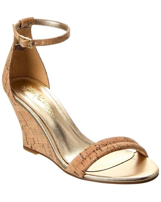 Lilly Pulitzer Metallic Jenna Cork Wedge Sandal
