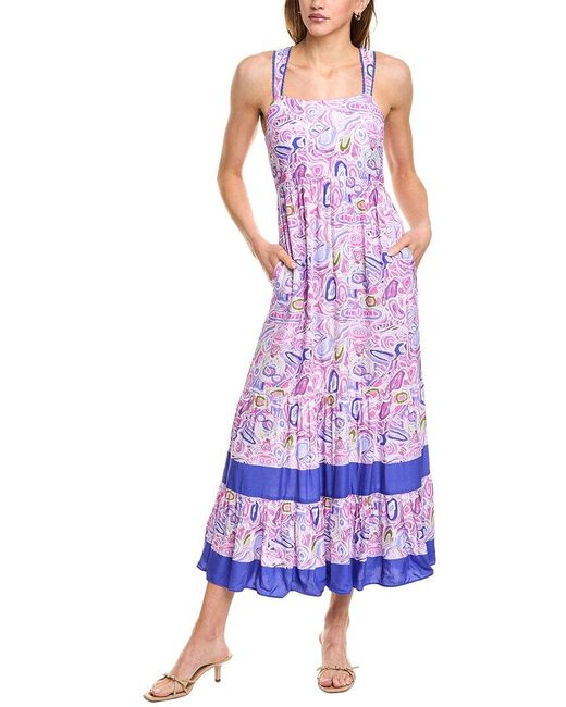 Garrie B Purple Midi Dress