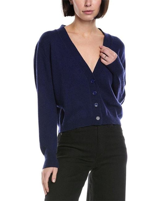 Brodie Cashmere Blue Boxy Little Wool & Cashmere-Blend Cardigan