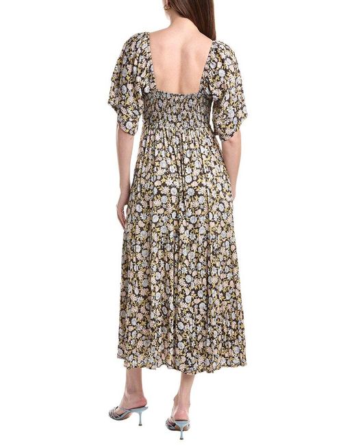 Saltwater Luxe Black Printed Midi Dress