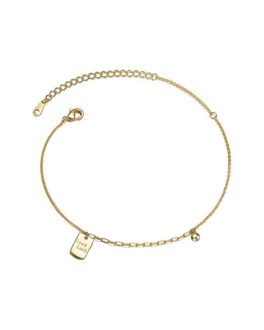 Rachel Glauber Metallic 14K Plated Cz Ankle Bracelet