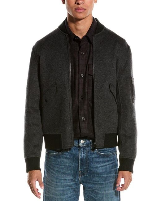 Theory Black Flight Wool & Cashmere-blend Bomber Jacket for men