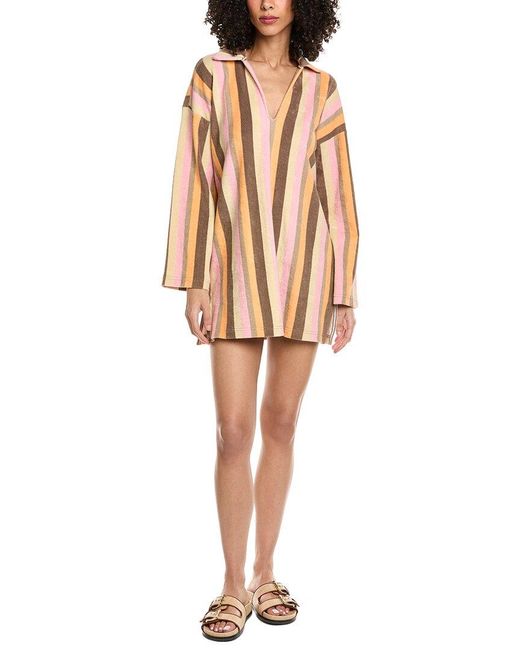 Faherty Brand Natural Cabana Towel Terry Mini Dress