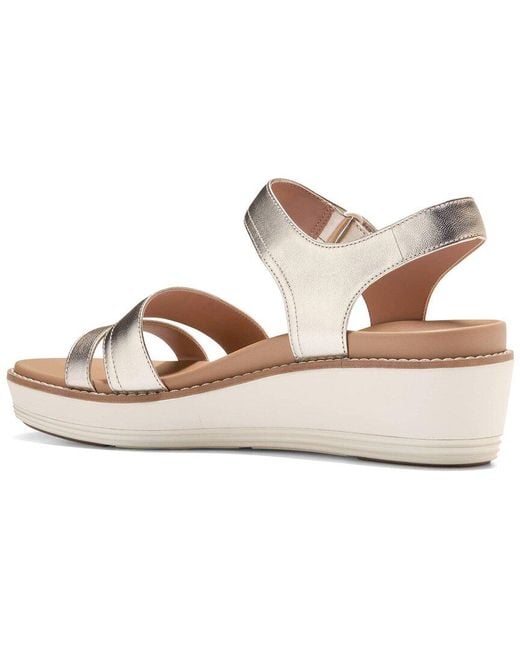 Cole Haan Metallic Og Peyton Flatform Leather Wedge Sandal
