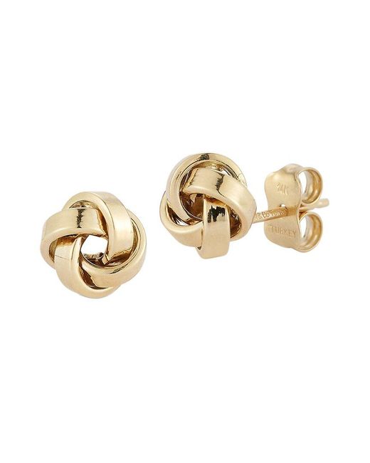 Ember Fine Jewelry Metallic 14k Dainty Squared Love Knot Studs