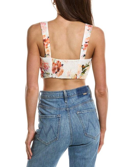 Hemant & Nandita Blue Linen-Blend Corset Top