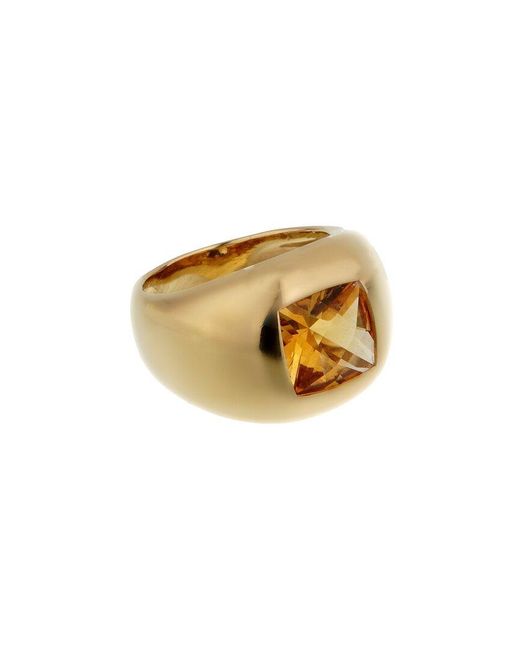Boucheron Metallic 18K 3.00 Ct. Tw. Citrine Cocktail Ring (Authentic Pre-Owned)