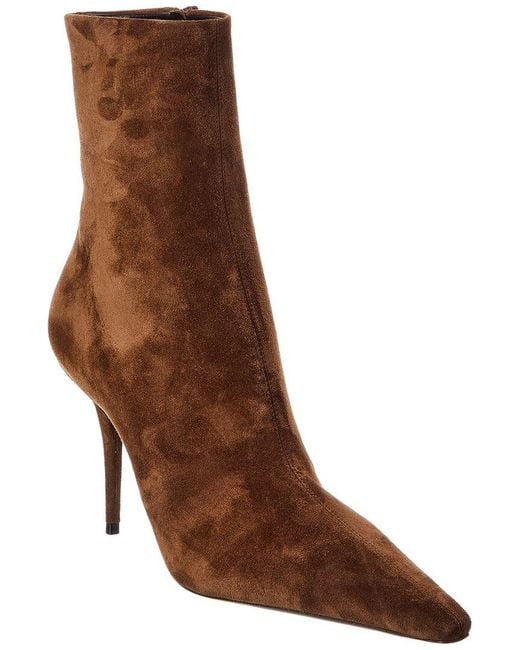 Saint Laurent Brown Ashley 90 Suede Boot