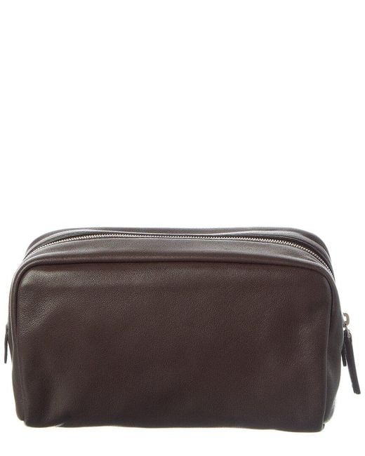 The Row Brown Leather Clutch
