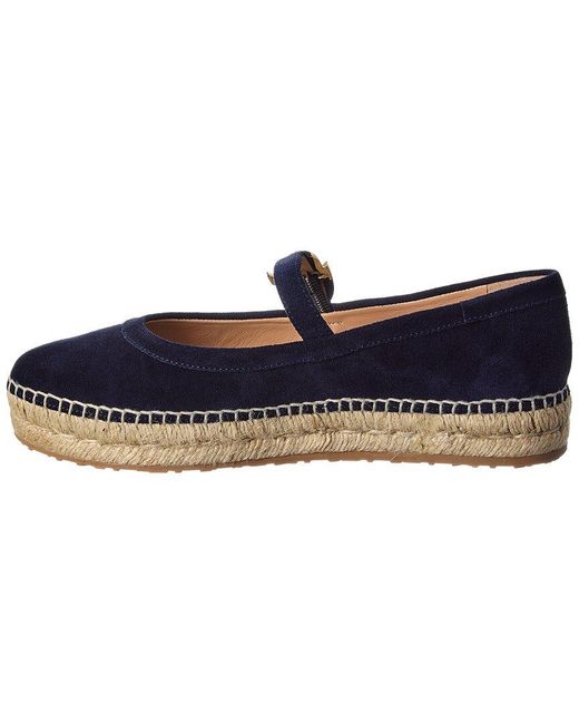 Gianvito Rossi Blue Elda Suede Espadrille
