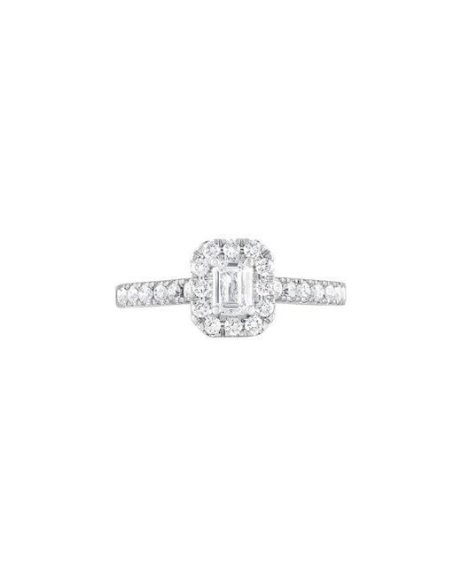 Lab Grown Diamonds White 14K 1.00 Ct. Tw. Lab Grown Diamond Halo Ring