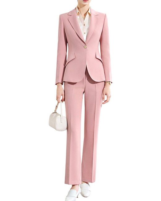 Bossy Chic Pink Blazer & Pant Set