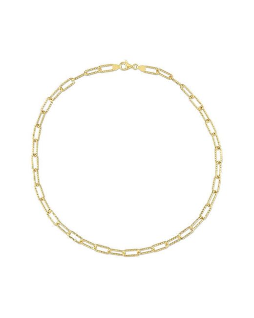 Italian Silver Metallic 18k Over Paperclip Chain Necklace
