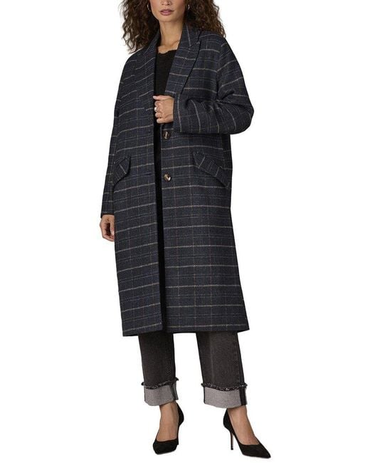 Wit & Wisdom Blue Longline Wool-Blend Coat
