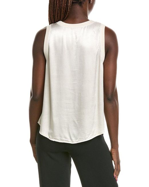 Michael Stars White Shay Rib Binding Tank
