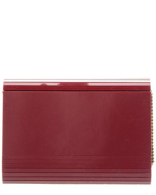 Saint Laurent Red Vicky Minaudiere Plexiglas Shoulder Bag