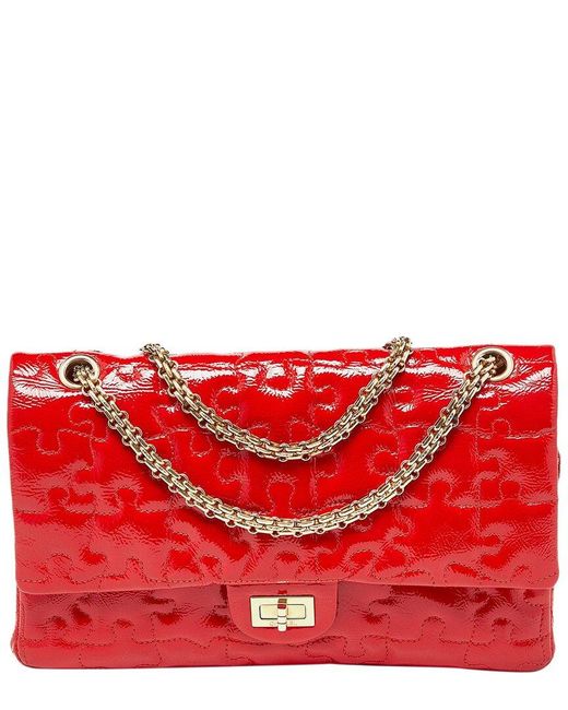 Chanel Red Patent Leather Puzzle Classic 226 Reissue 2.55 Double Flap Bag (Authentic Pre-Owned)