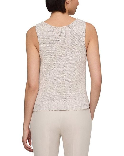 Lafayette 148 New York White Scoop Neck Sweater Tank